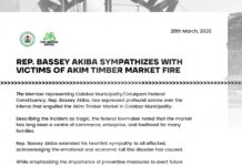 Akim Timber Market Fire: Rep. Bassey Akiba Sympathises Victims