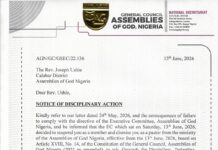 Assemblies of God Nigeria dismisses ex-UNICAL chaplain over alleged disobedience