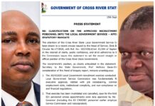Cross River LG Commission rejects HOS circular on 4,000 recruitment